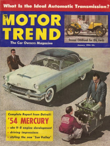 MOTOR TREND 1954 JAN - MERCURY,'12 SIMPLEX, PLYMOUTH, RAMBLER, T-FORDS, LINCOLN